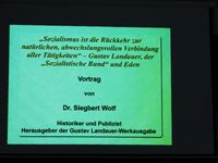 Dr. Wolf Vortrag: Sozialistische Bund und Eden